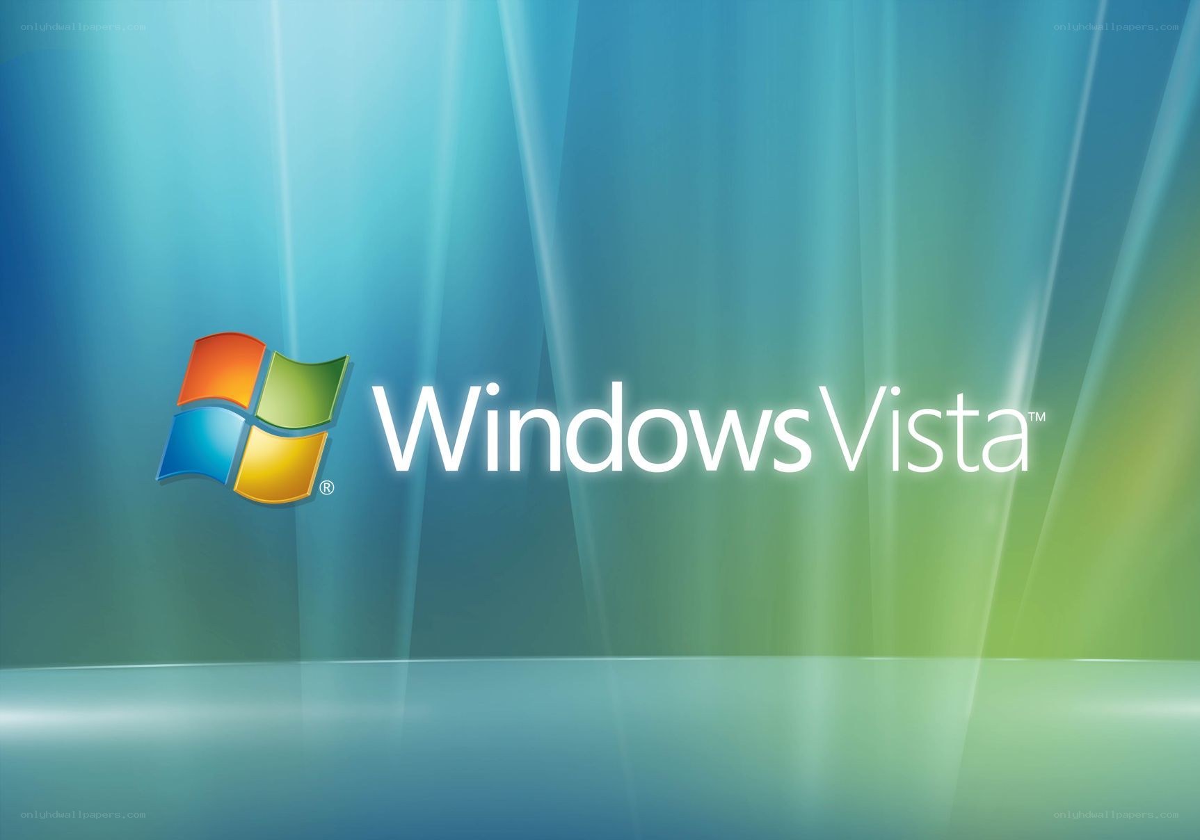 Windows Vista logo on blue-green background