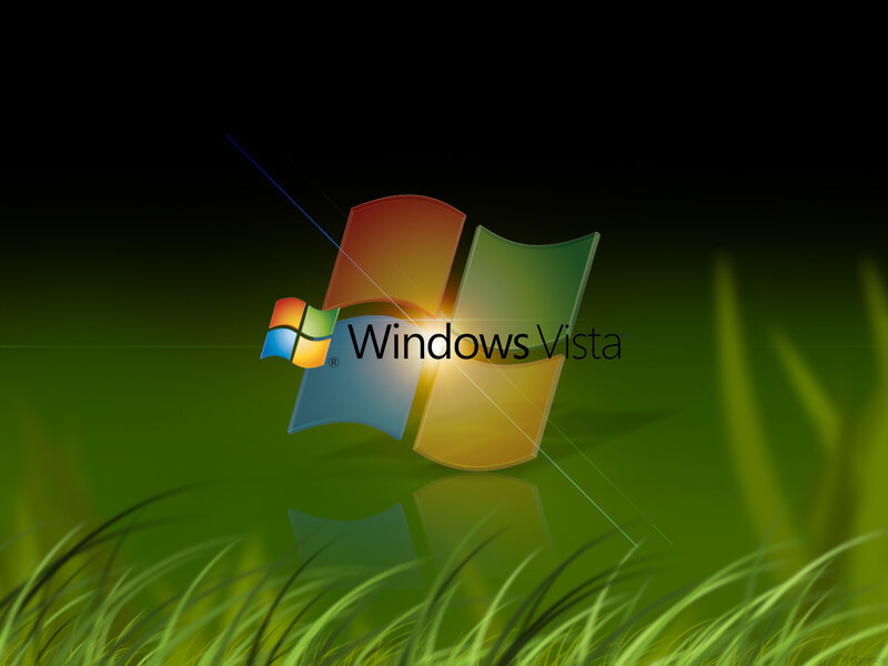 Windows Vista logo on grass