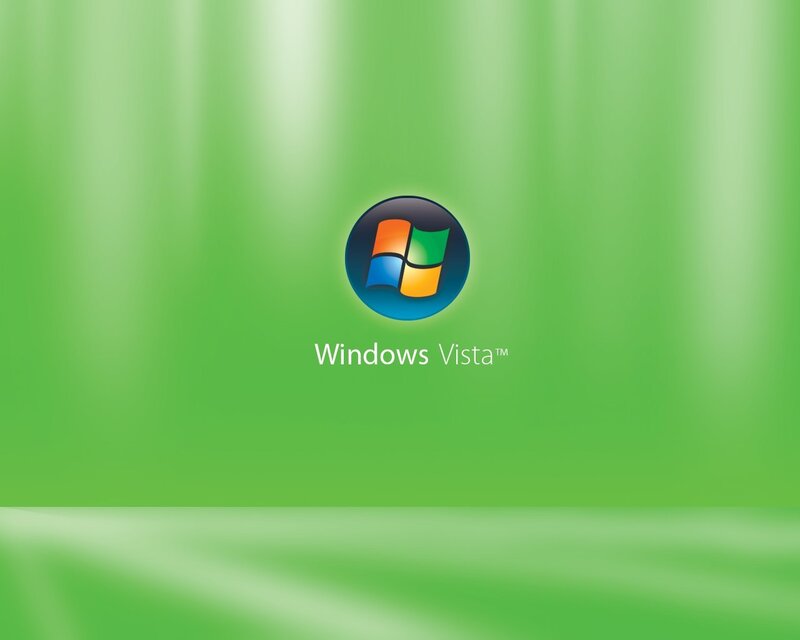 Windows Vista logo on green background