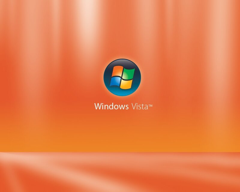Windows Vista logo on orange background