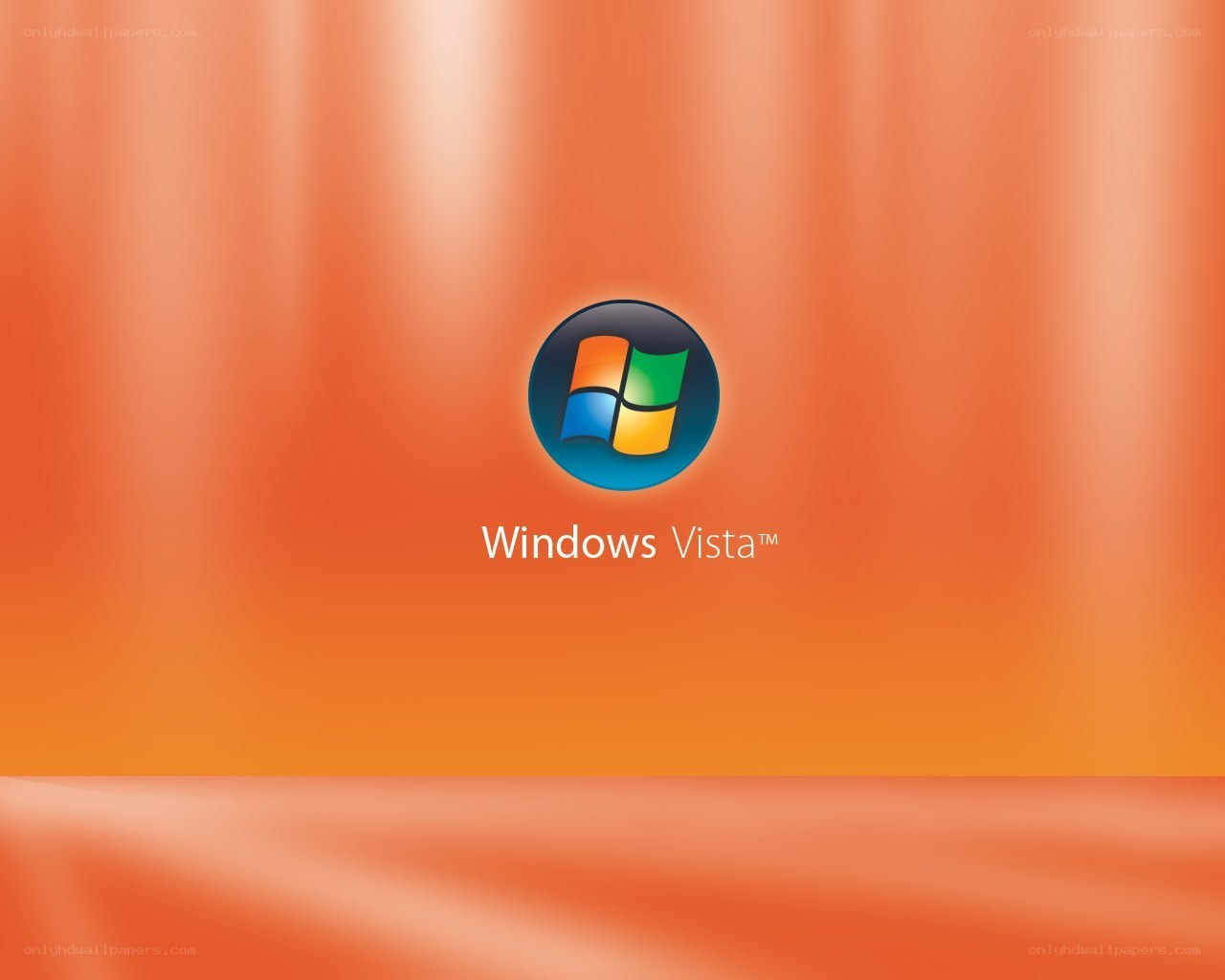 Windows Vista logo on orange background