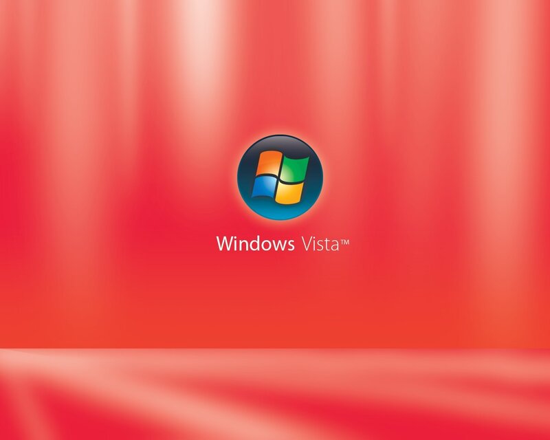 Windows Vista logo on red background