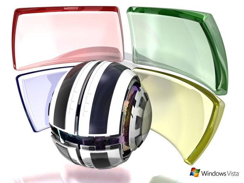 Windows Vista Logo — White, Futuristic