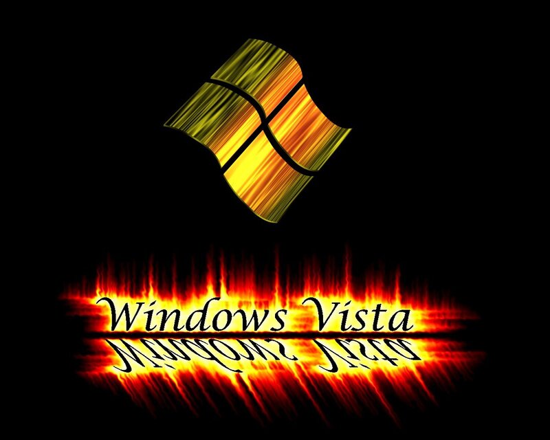 Windows Vista logo with fire effect