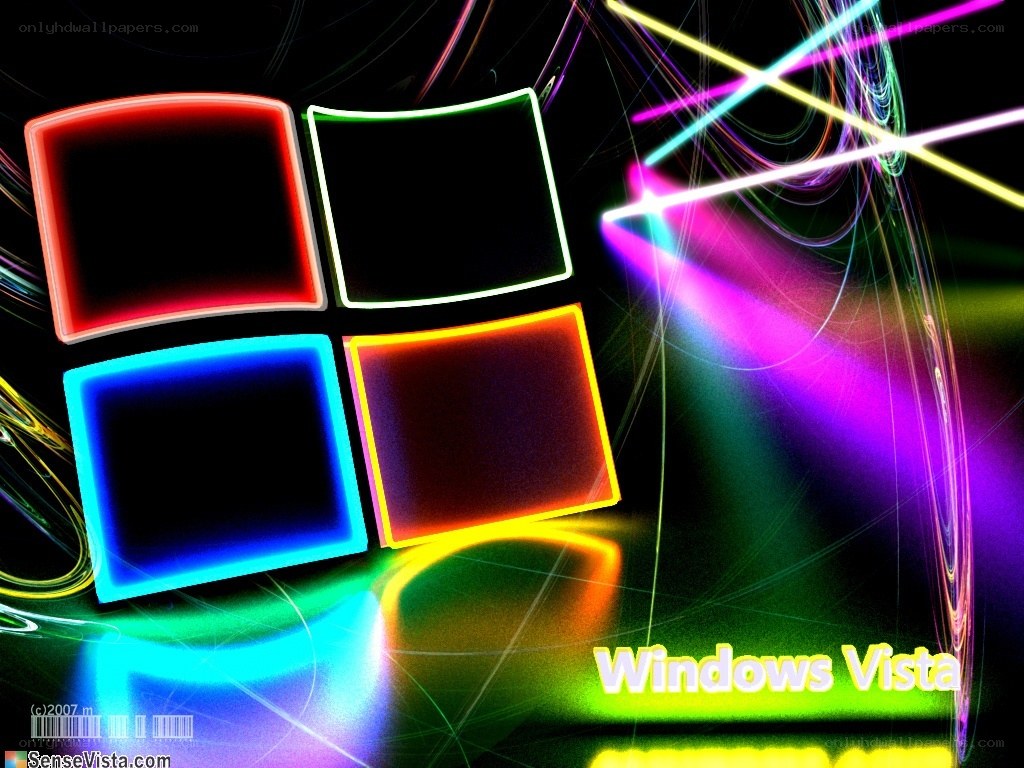 Windows Vista neon logo wallpaper
