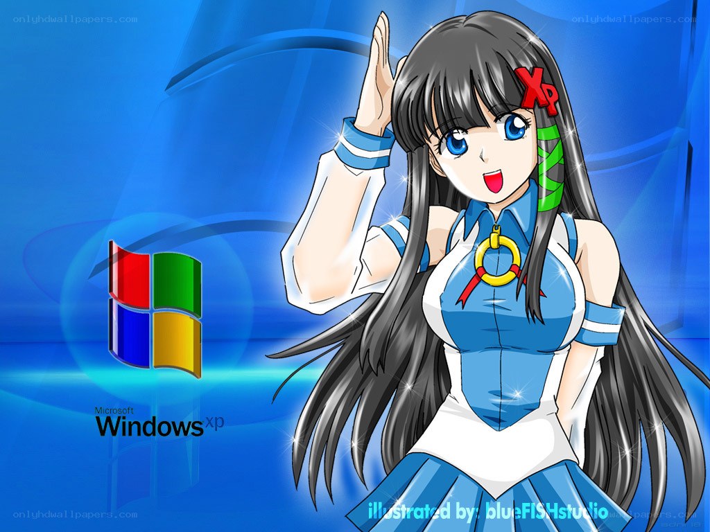 Windows XP anime character wallpaper