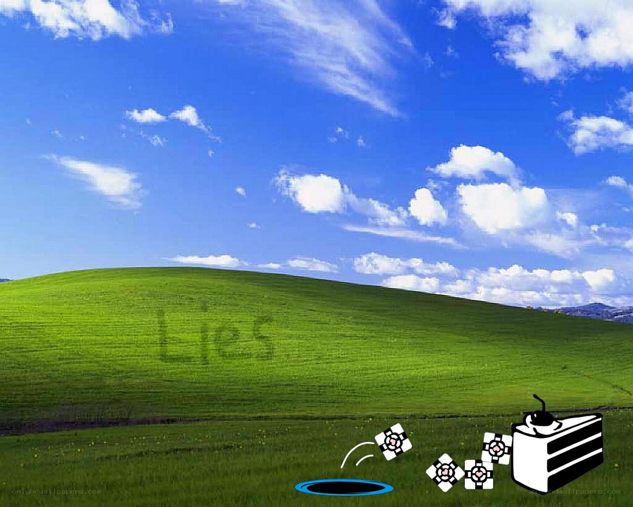 Windows XP desktop with added graphics