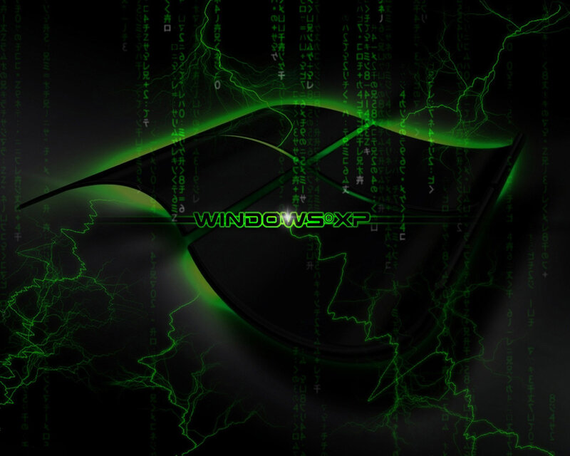 Windows XP green matrix background