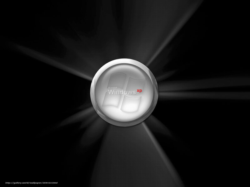 Windows XP Logo — Black, Dramatic, Digital Art, Light Rays