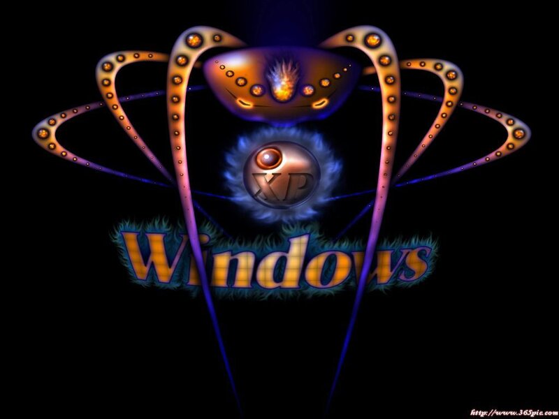 Windows XP Logo — Black, Dramatic, Digital Art, Spider-like Design