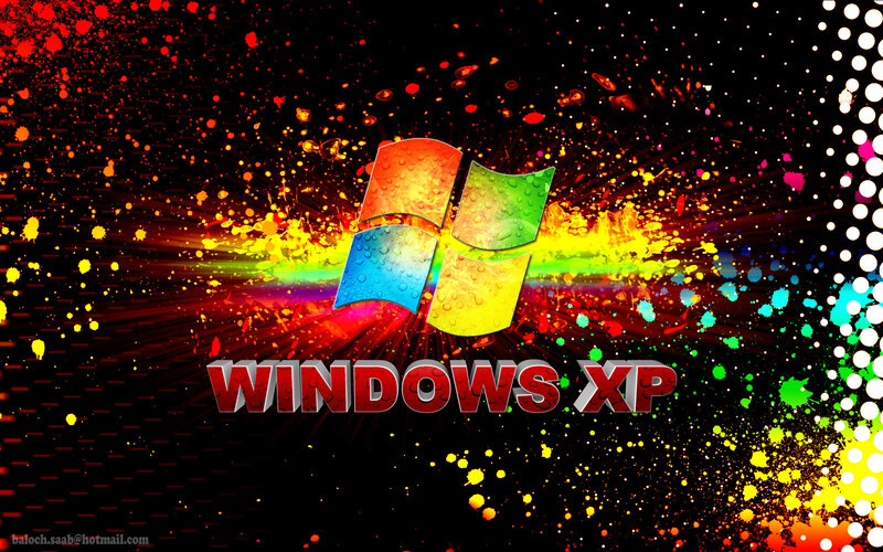Windows XP Logo — Black, Energetic