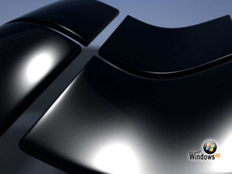 Windows XP Logo — Black, Minimalist, 3d Render