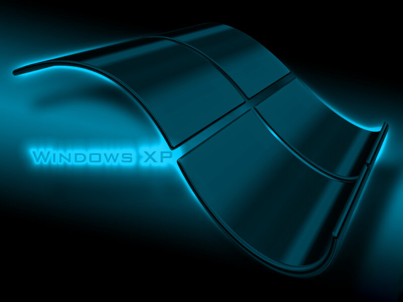 Windows XP Logo — Blue, Dramatic, Digital Art, Glowing Light