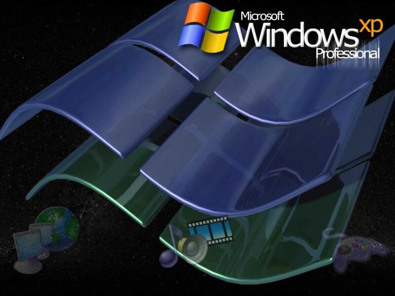 Windows XP Logo — Blue, Technological, 3d Render, Earth