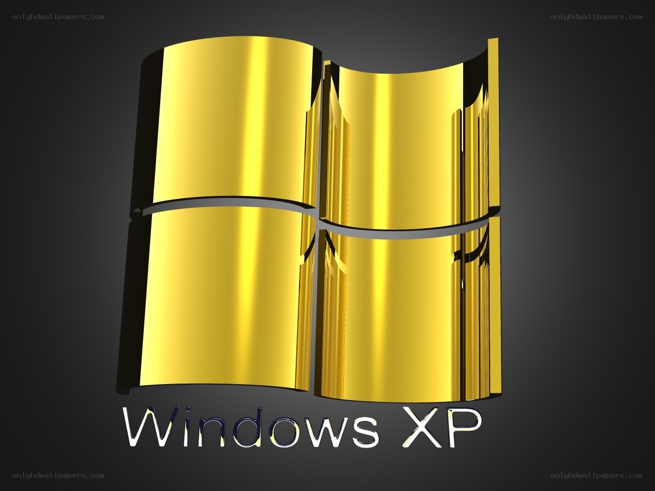 Windows XP logo in gold