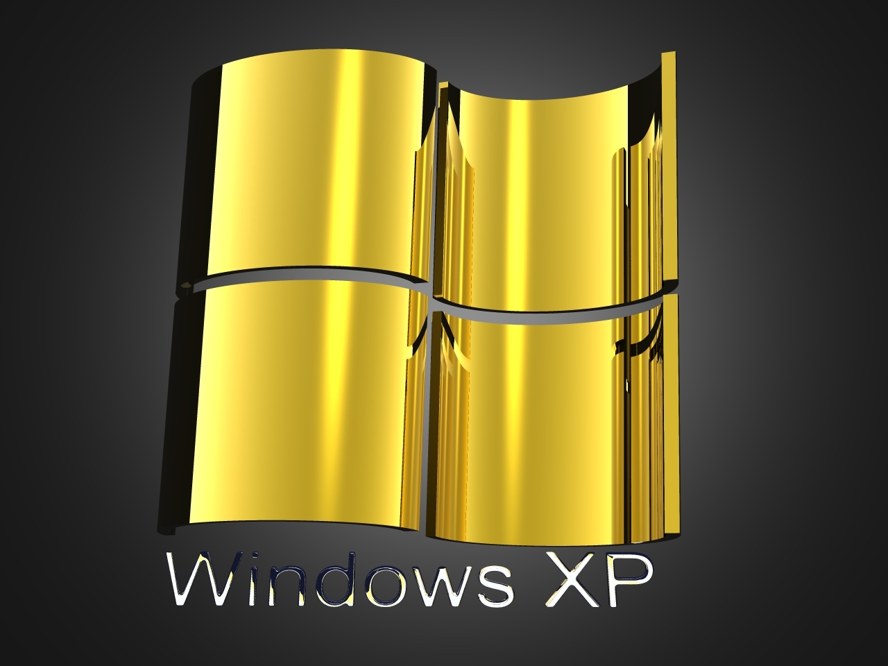 Windows XP logo in gold