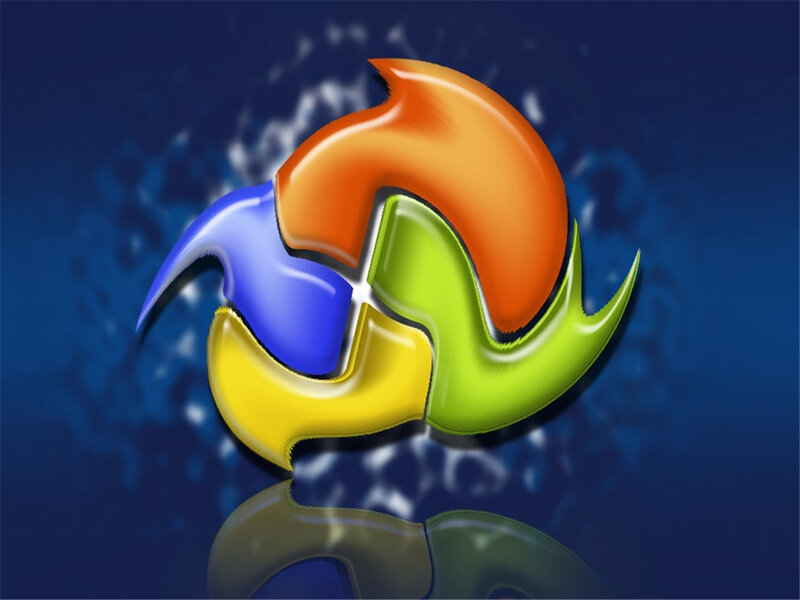 Windows XP logo on blue background