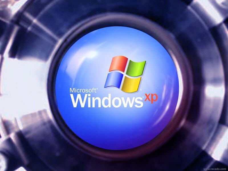 Windows XP logo on blue sphere