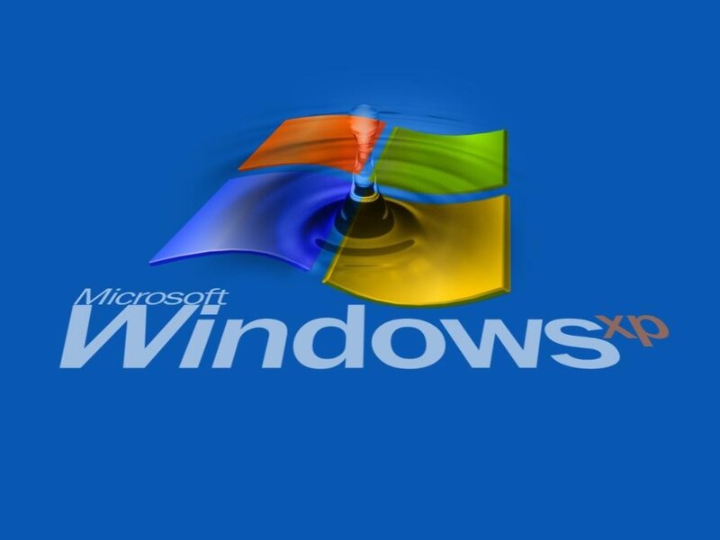 Windows XP logo on blue