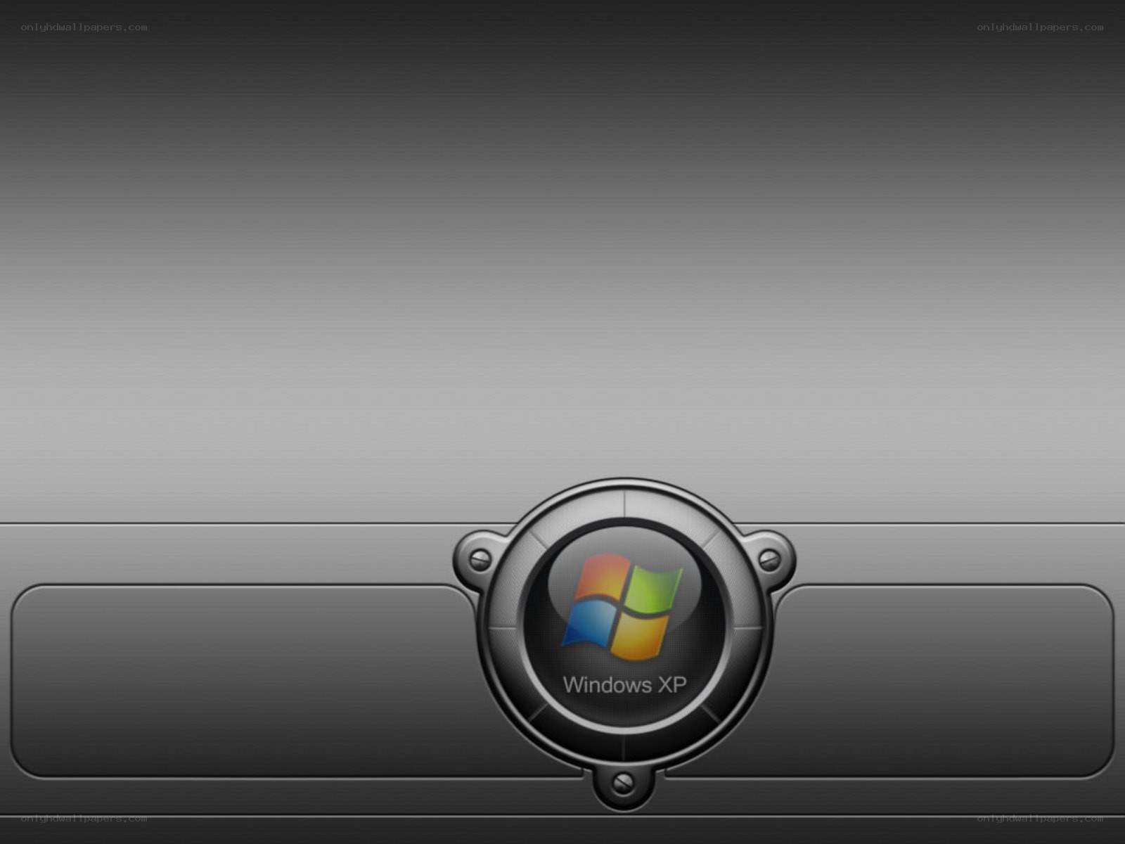 Windows XP logo on metal