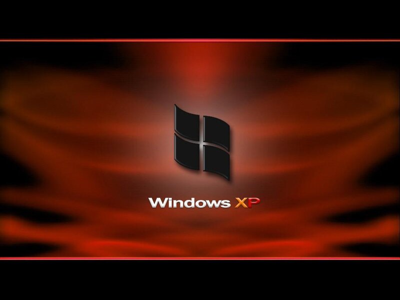 Windows XP logo on red background