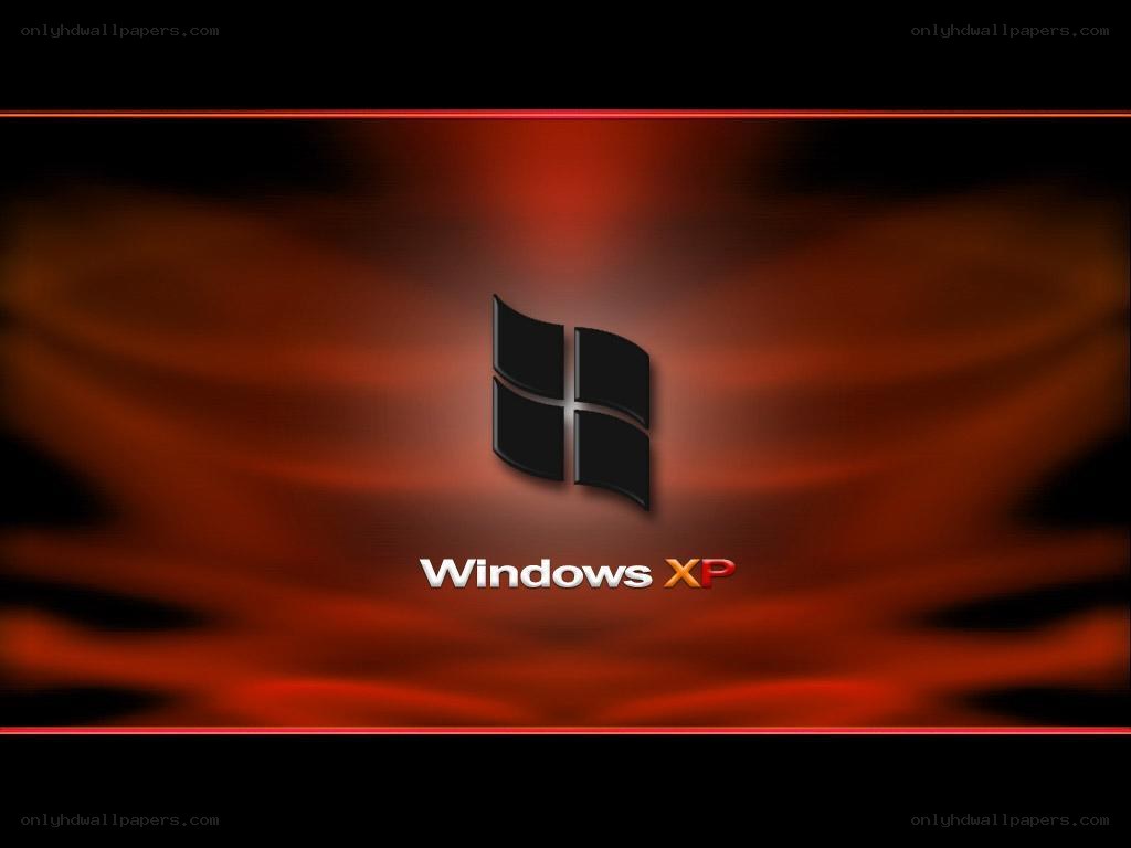 Windows XP logo on red background
