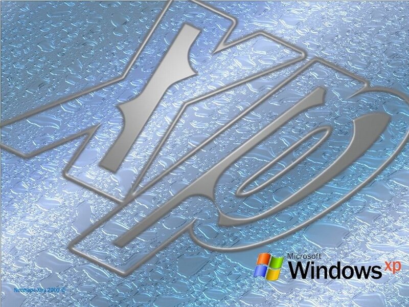 Windows XP logo on water texture