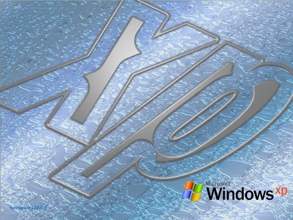 Windows XP logo on water texture