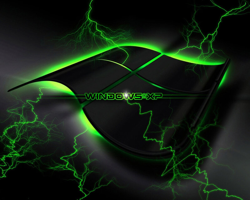 Windows XP logo with green lightning