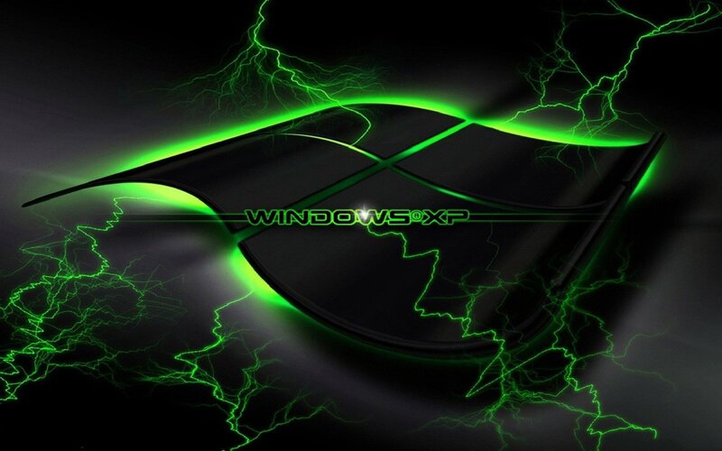 Windows XP logo with green lightning