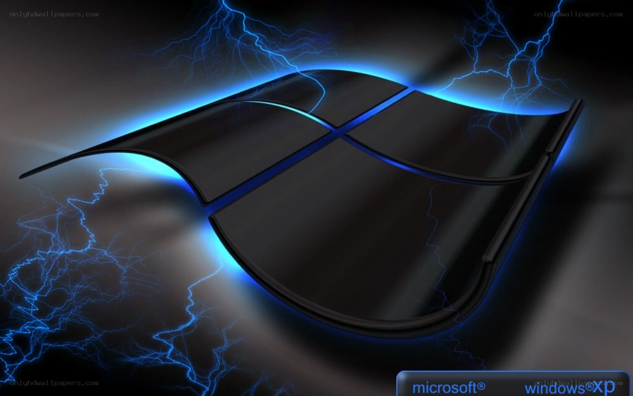 Windows XP logo with lightning