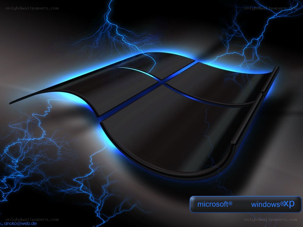 Windows XP logo with lightning