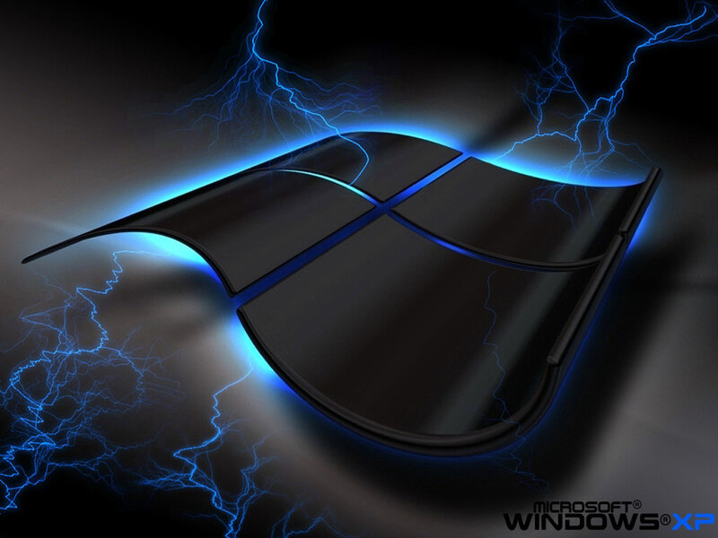 Windows XP logo with lightning