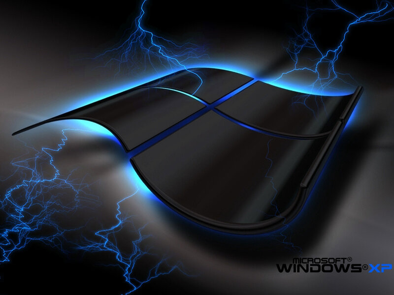 Windows XP logo with lightning
