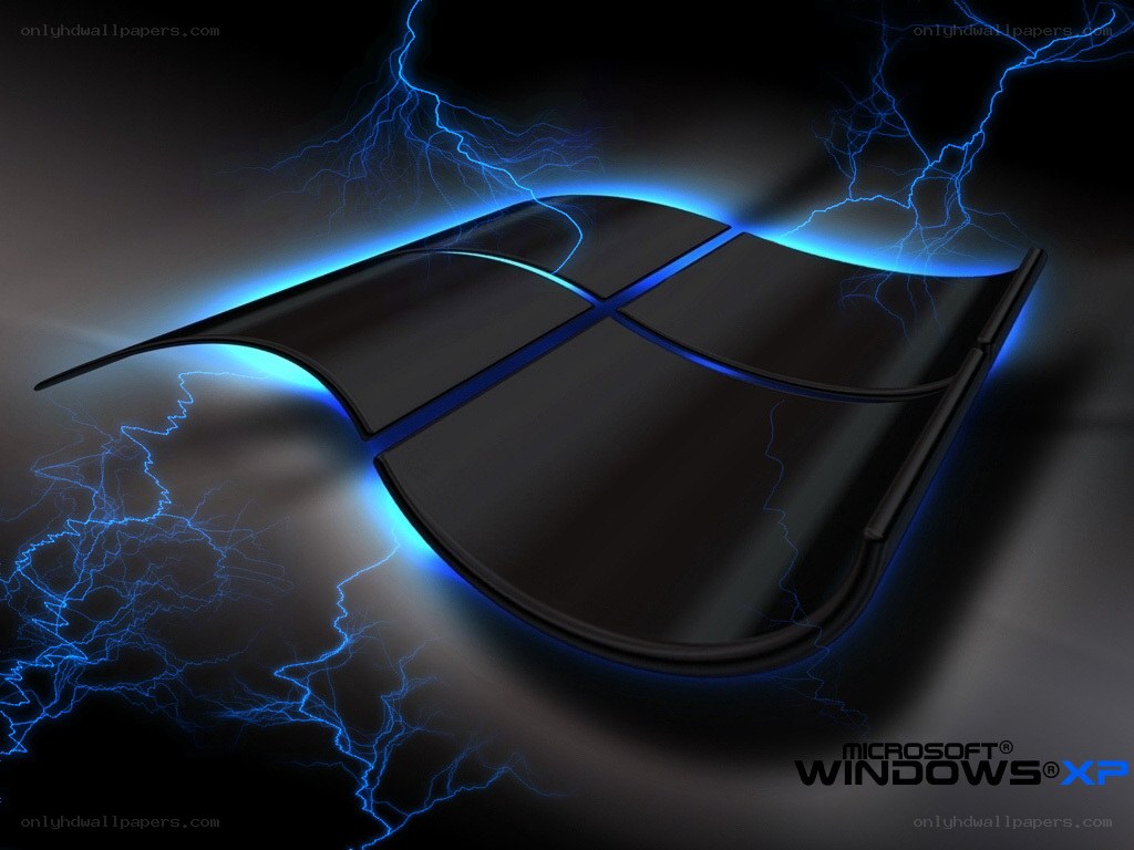 Windows XP logo with lightning