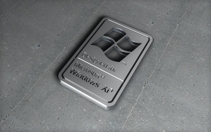 Windows XP metal badge