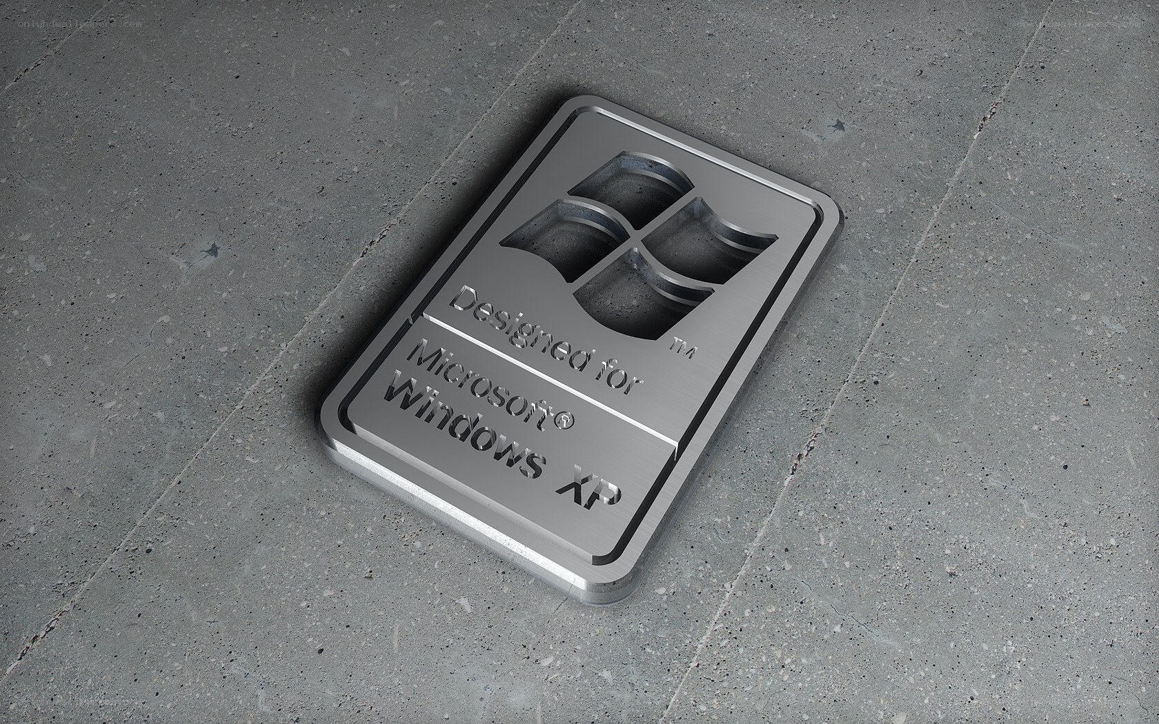 Windows XP metal badge