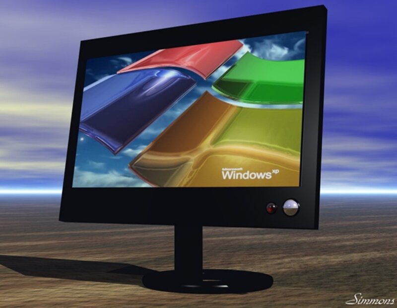 Windows XP on a monitor