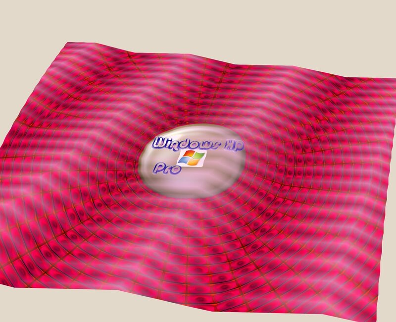 Windows XP Pro logo on pink grid