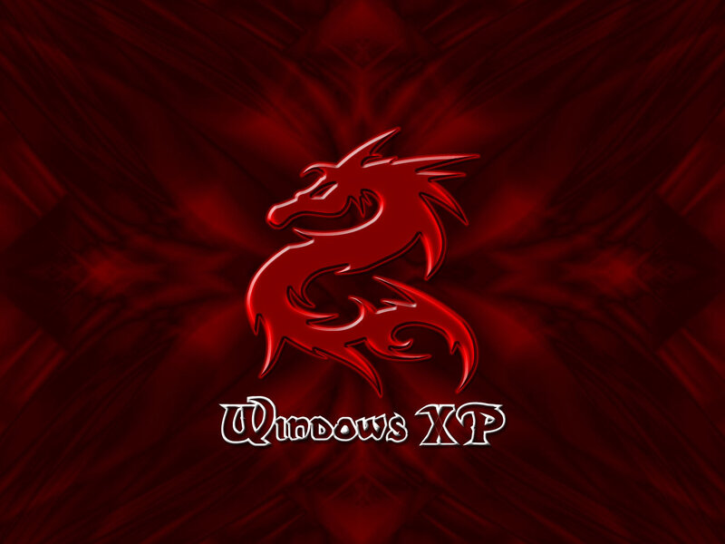 Windows XP red dragon wallpaper
