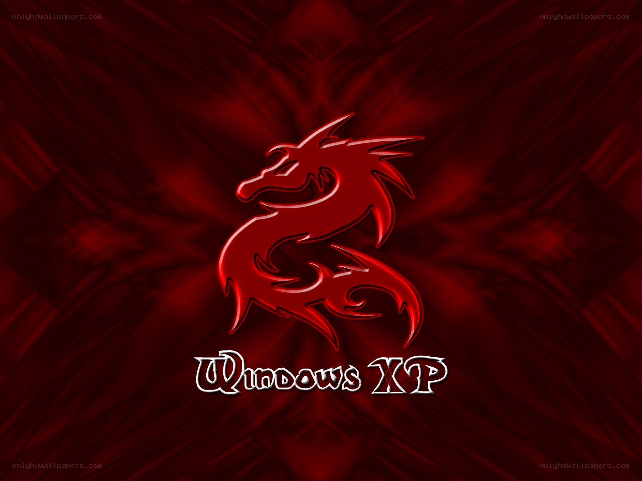 Windows XP red dragon wallpaper