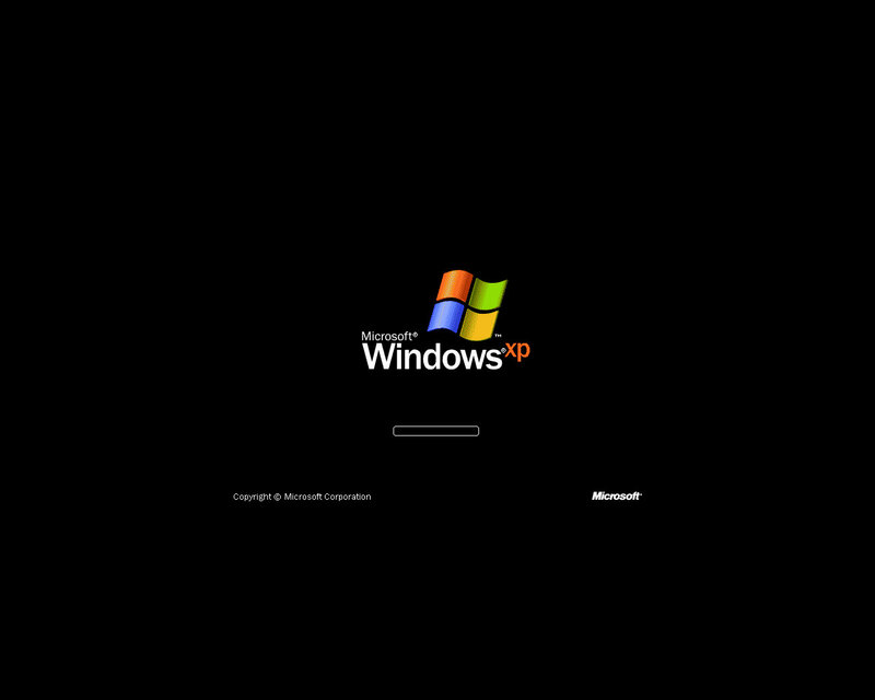 Windows XP Startup Screen — Black