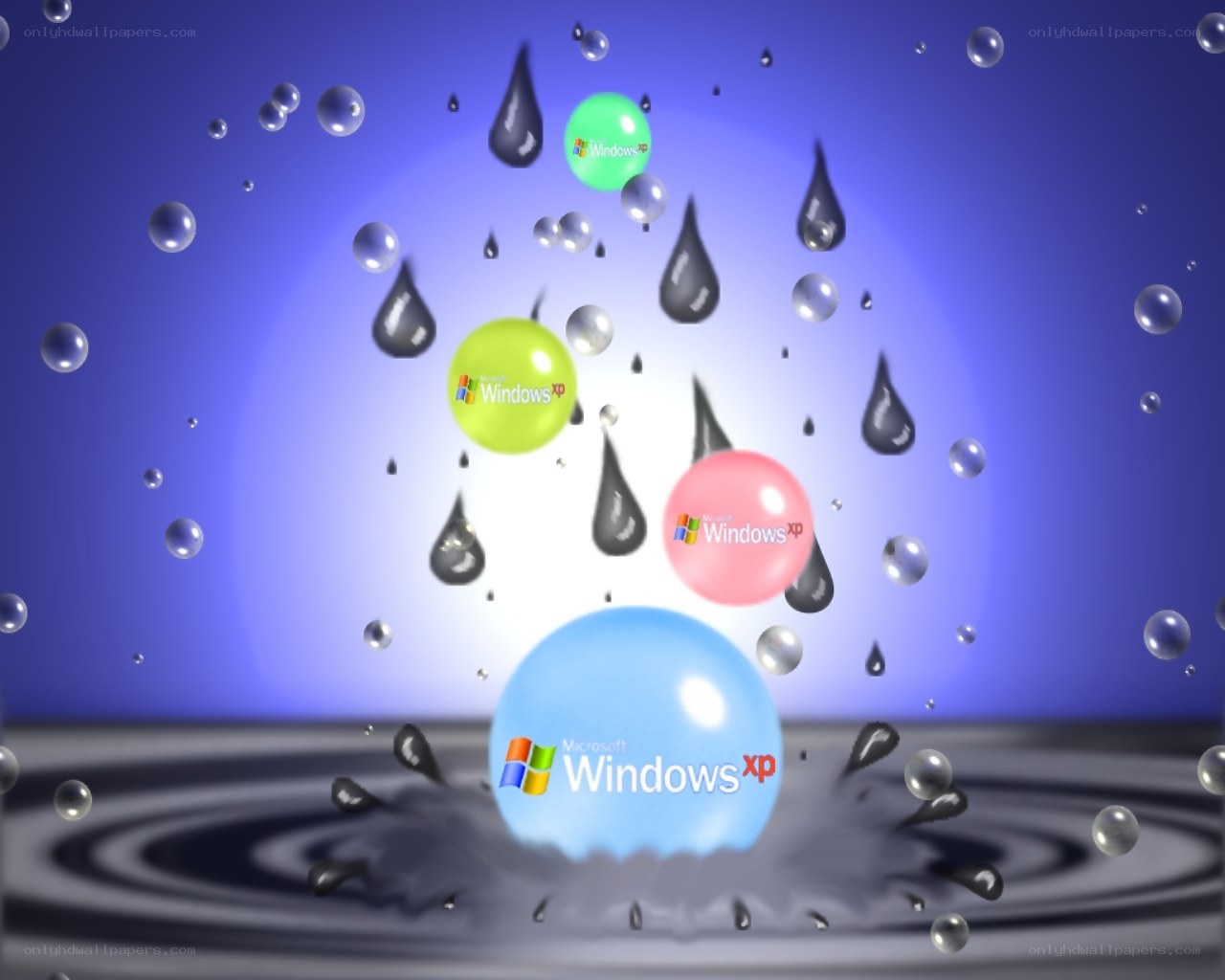 Windows XP water droplet animation