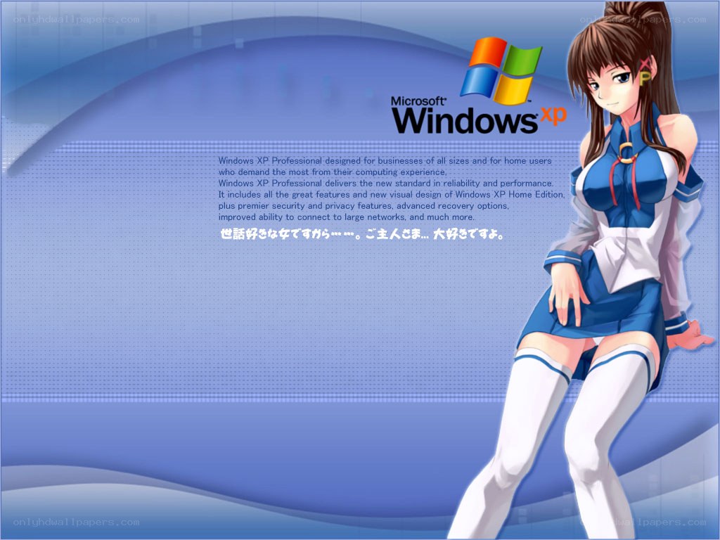 Windows XP with anime character