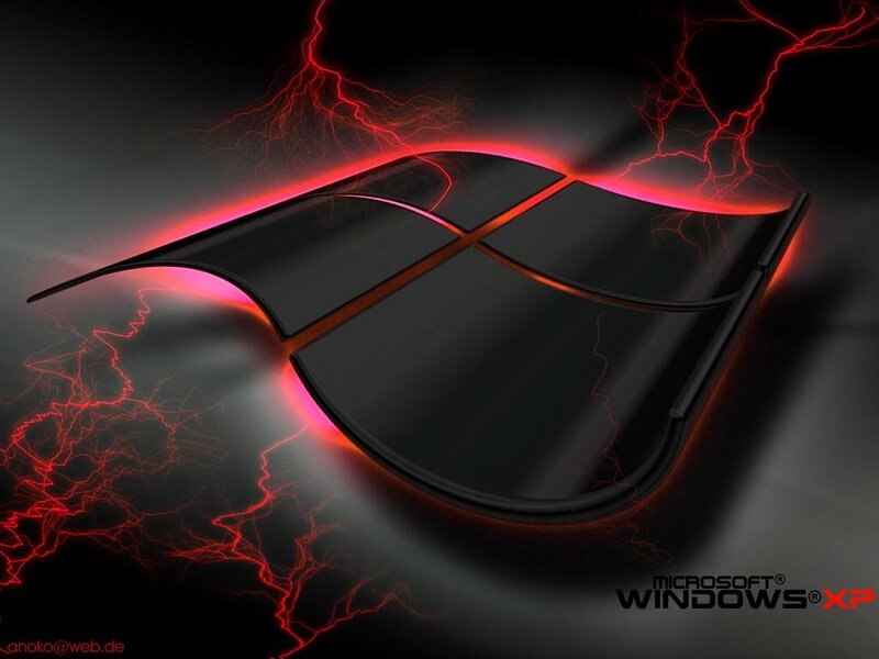 Windows XP with lightning effect