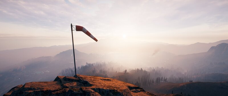 Windsock on Mountain Peak — Orange