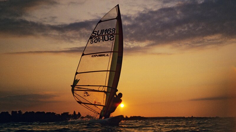 windsurfer at sunset