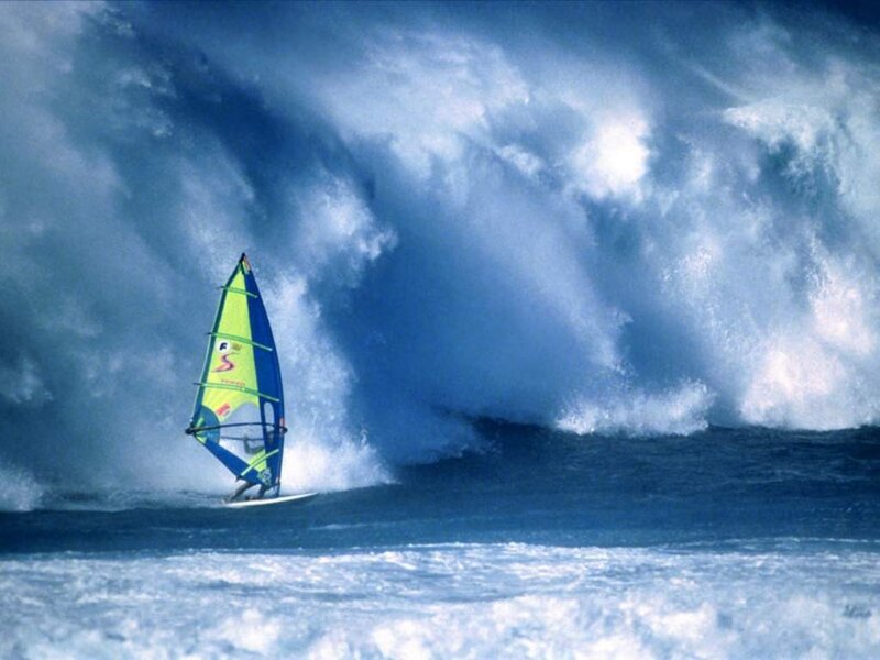 Windsurfer in a storm