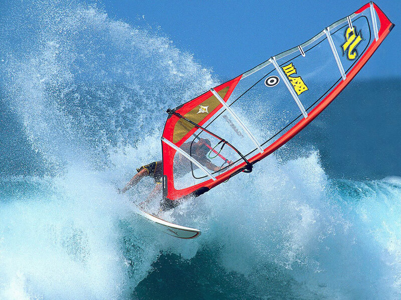 Windsurfer in Action — Blue, Dynamic