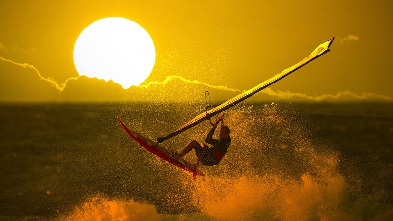 Windsurfer in Action — Yellow